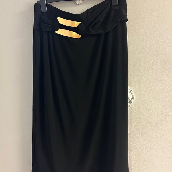 alessandra ambrosio gold dress Frank Lyman- Faux Wrap Floor Length Dress in Petal